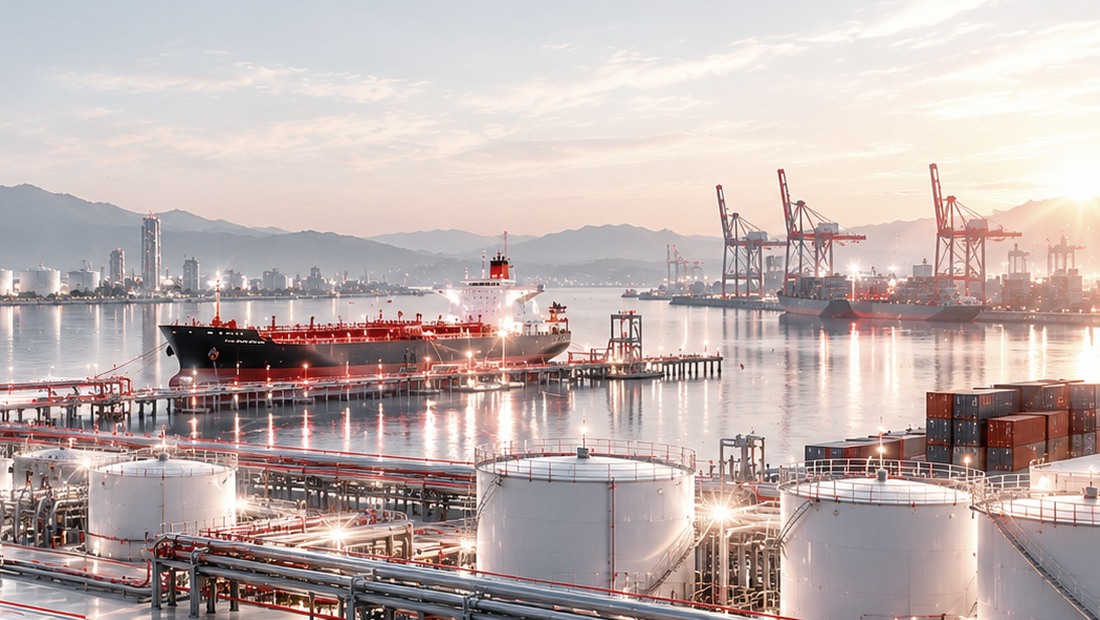 Editorial detail of shipment and delivery interfaces at port